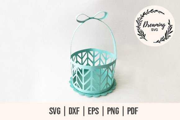 Download Bow Basket Cupcake Holder SVG - Old Collection