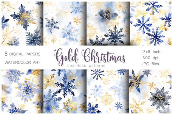 Download Gold Christmas Seamless Pattern Bundle - Old Collection
