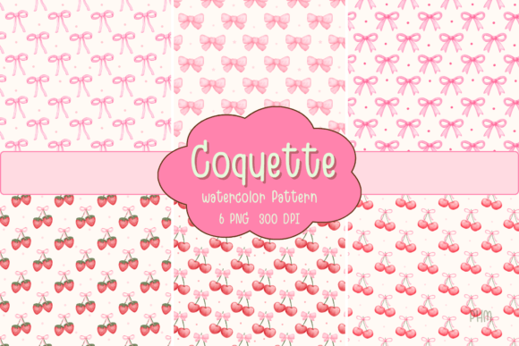 Download Coquette Cherry Watercolor Pattern - Premium Bundle