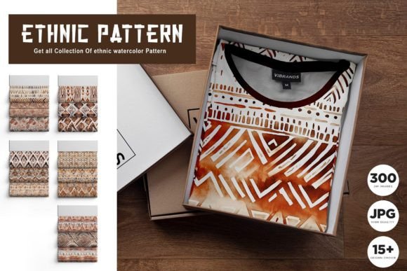 Download Artistic Ethnic Watercolor Pattern - Premium Bundle