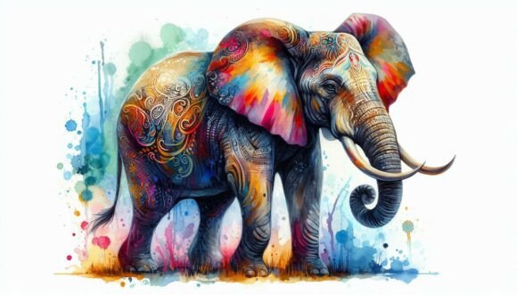 Download A Set of 10 Oil-painted Elephant, Bold T - Old Collection