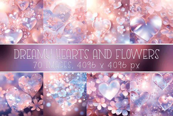 Download Pink and Rose Gold Hearts and Flowers - Old Collection