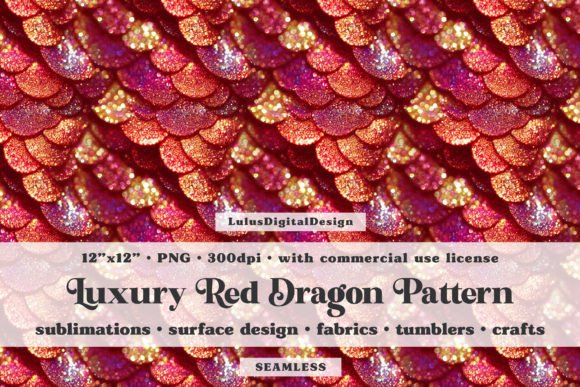 Download Red Gold Mermaid Scale Seamless Pattern - Old Collection