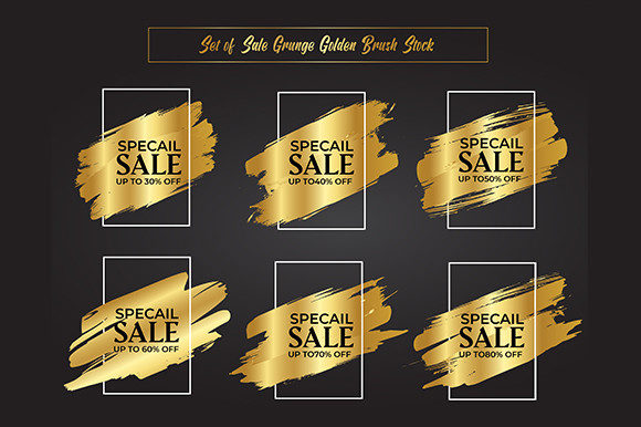 Download Sale Grunge Watercolor Golden Brush Set - Old Collection