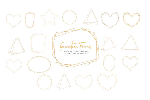 Download Gold Geometric Frame, Gold Polygonal - Old Collection
