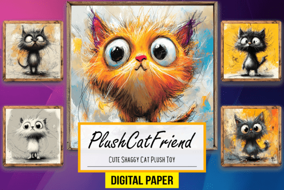 Download Cute Shaggy Cat Plush Toy Background Art - Premium Resources