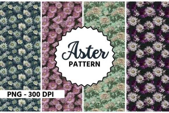 Download Aster Flower Watercolor Pattern - Watercolor pattern Collection