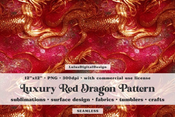 Download Flying Gold Dragons Seamless Pattern - Old Collection