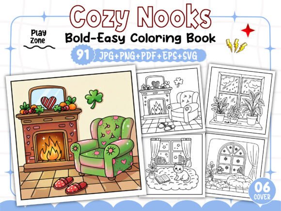 Download Bold and Easy Cozy Nooks Coloring Book - Old Collection