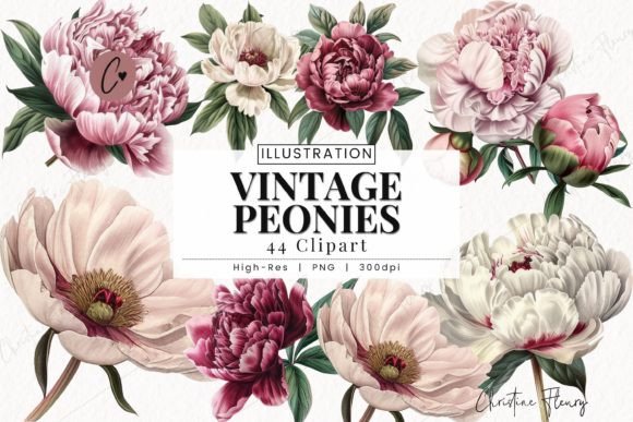 Download Vintage Peonies Clipart, Floral PNG - Floral png Collection