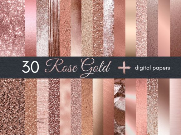 Download 30 Rose Gold Digital Paper - Old Collection
