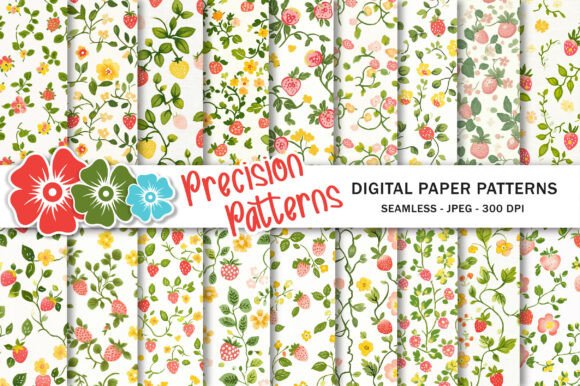 Download Strawberry Cottage Watercolor Pattern - Premium Resources