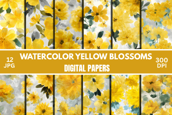 Download Yellow Floral Watercolor Pattern - Watercolor pattern Collection