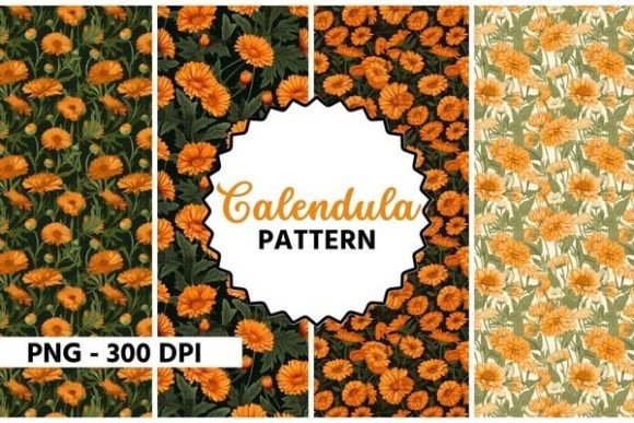 Download Calendula Flower Watercolor Pattern - Watercolor pattern Collection
