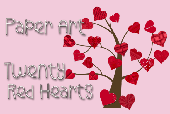 Download Red Hearts Paper Art-strips, Folds, Rips - Old Collection