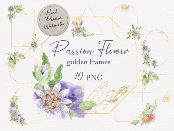 Download Passion Flower with Thin Golden Frames - Old Collection