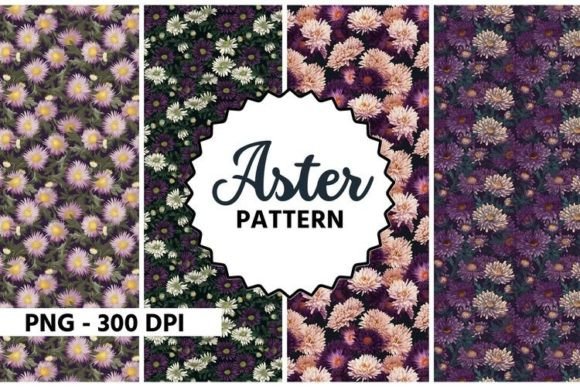 Download Aster Flower Watercolor Pattern - Watercolor pattern Collection