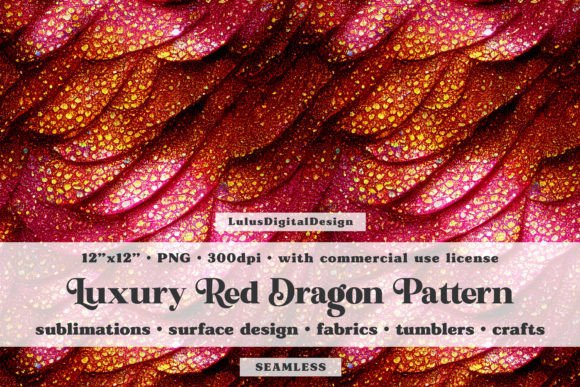 Download Red Gold Dragon Scale Seamless Pattern - Old Collection