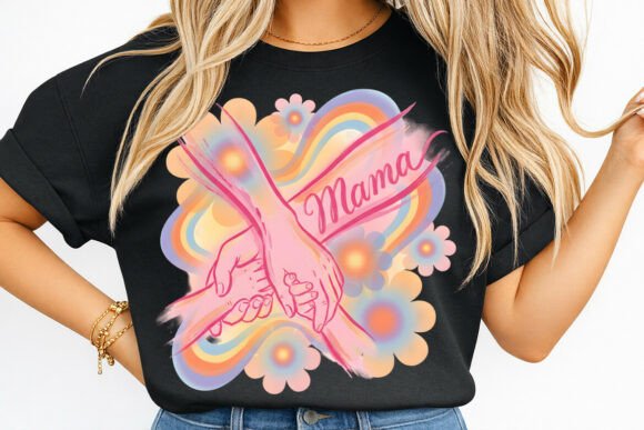 Download Mama Love Hands Rainbow Heart Tshirt PNG - Heart tshirt png Collection