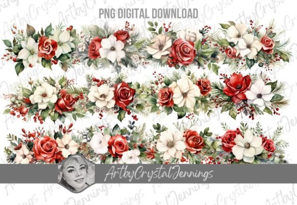 Download Christmas Flowers Watercolor Floral PNG - Floral png Collection
