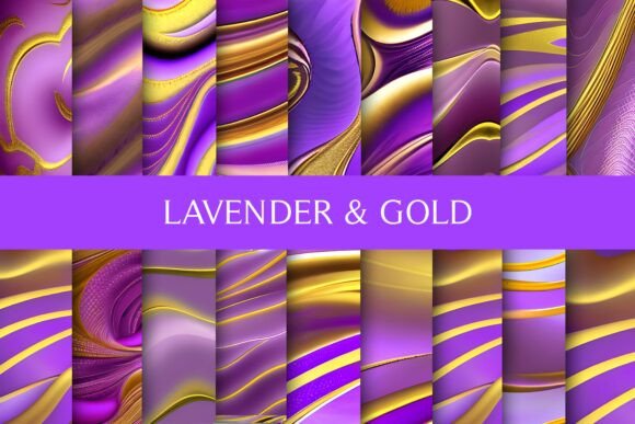 Download Lavender and Gold Digital Paper - Old Collection