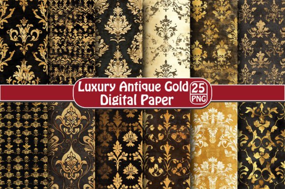 Download Luxury Antique Gold Digital Paper - Old Collection