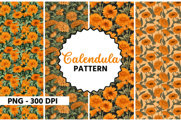 Download Calendula Flower Watercolor Pattern - Watercolor pattern Collection